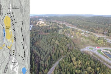 Taraldrud sett sørfra – med kart