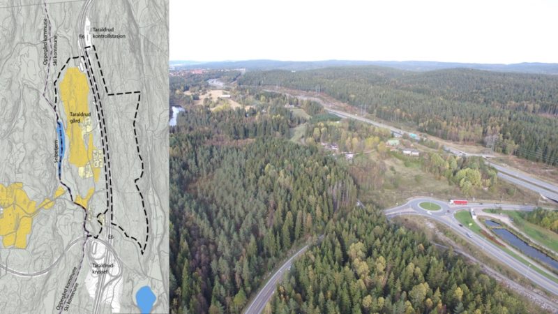 Taraldrud sett sørfra – med kart