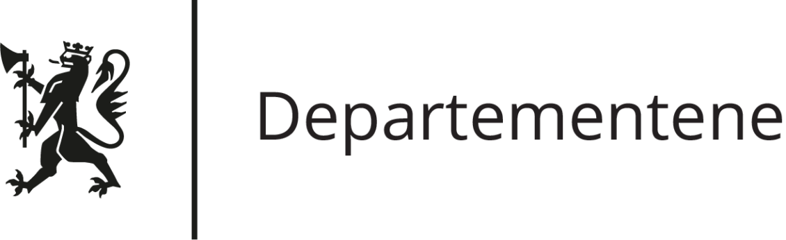 Departementene-logo brukes hvis tre eller flere departementer er avsender