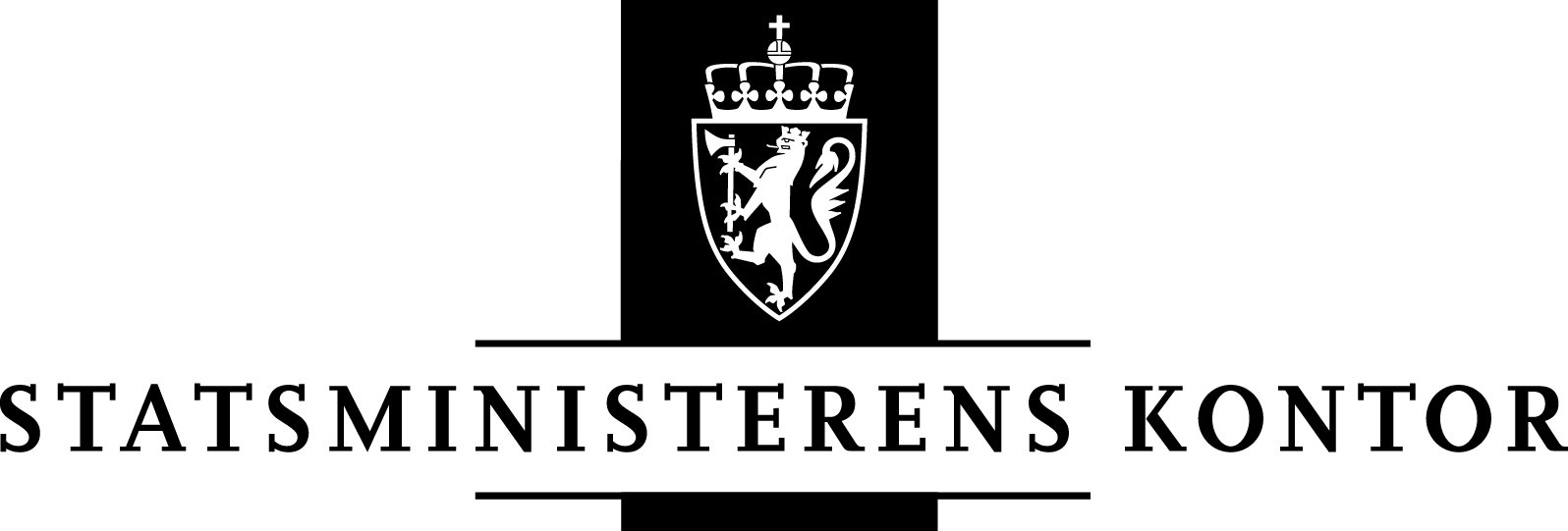 Logo Statsministerens kontor i sort/hvit