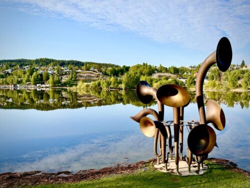 Skulpturen "Lyden av Lillestrøm" Foto: Marie B. Låte