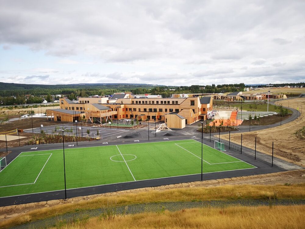 En del av trebebyggelsen som inngår i Ydalir i Elverum kommune