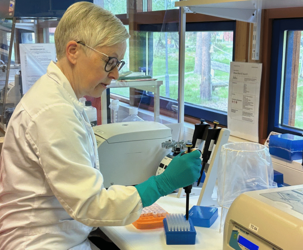 kvinne i et laboratorium