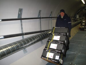 Seeds brought into the Vault by Seed Vault coordinator Åsmund Asdal