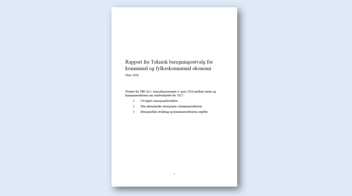 Forsiden på TBU rapport mars 2026